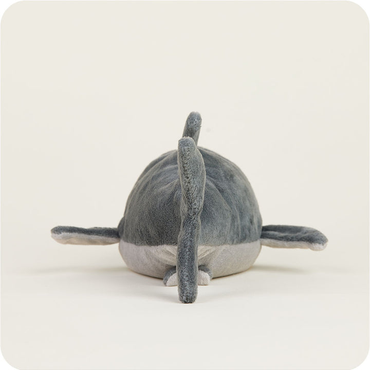 back view of shark junior plush toy