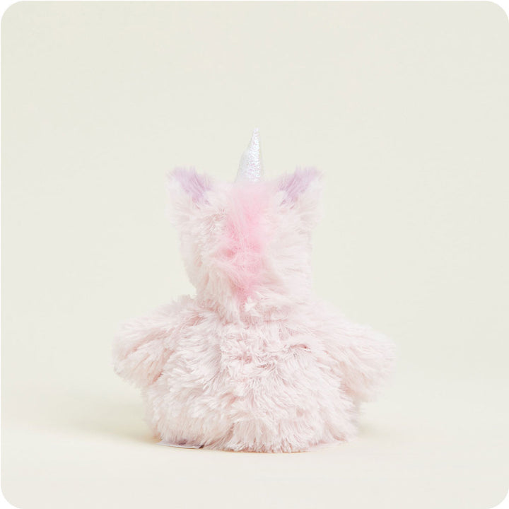 back view of pink unicorn junior plush toy