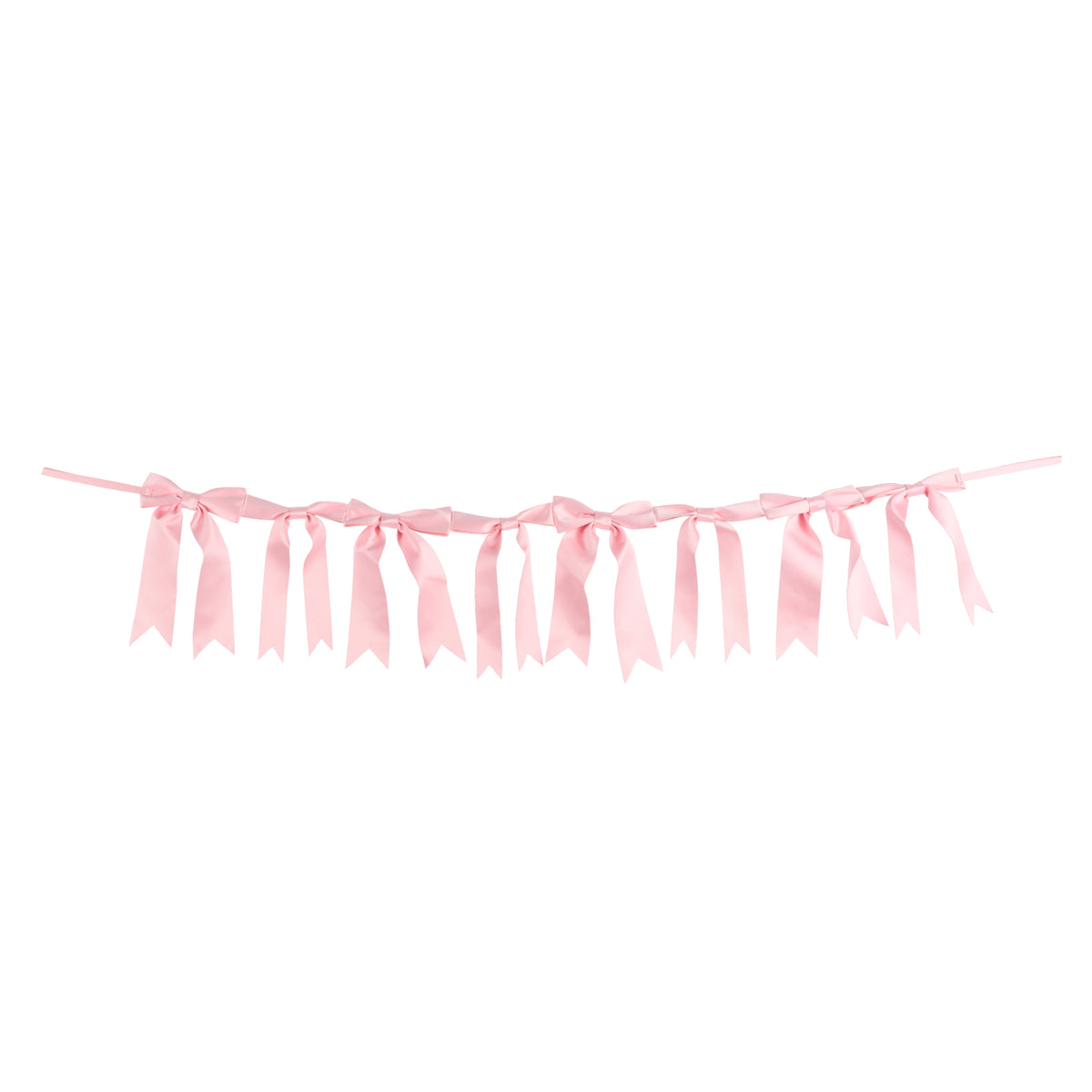 pink bow garland on a white background