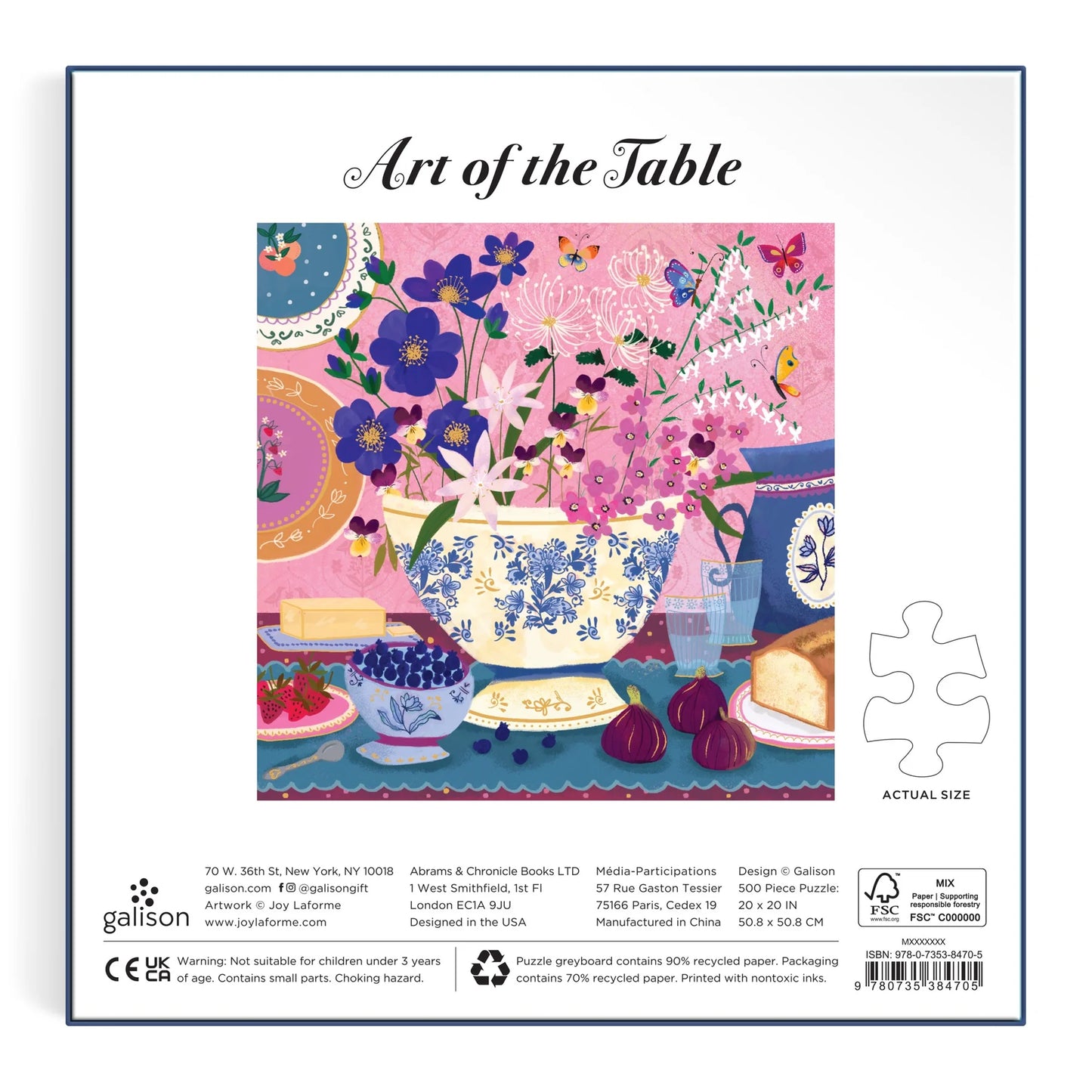 back view of the art of the table puzzleobx