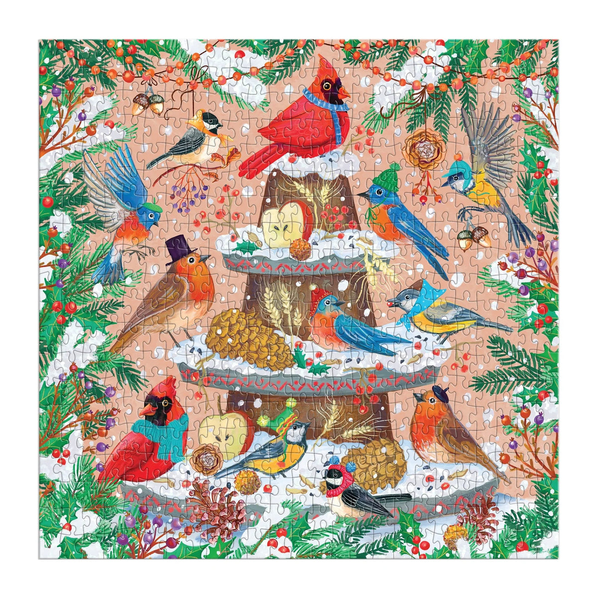 assembled Festive Feathers 500 Piece Foil Puzzle
