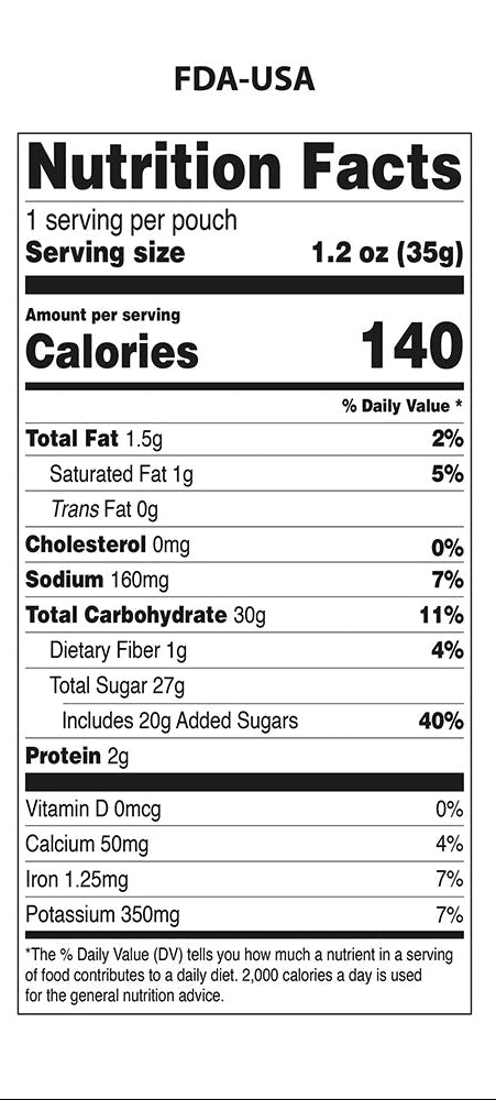 Nutrition facts on product label. Call 501-327-2182 for more information.