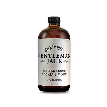 16 ounce bottle of Jack Daniel's Gentleman Jack Whiskey Sour Mix on a white background.