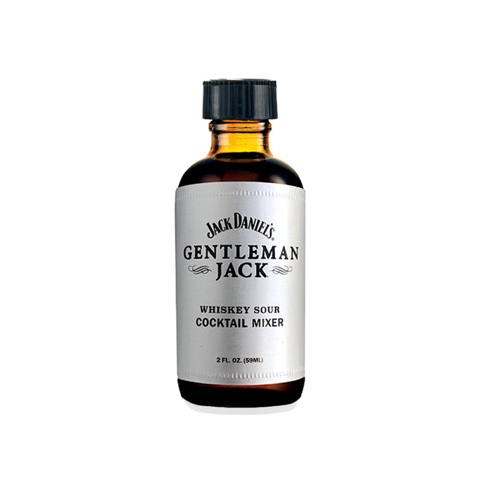 2 ounce bottle of Jack Daniel's Gentleman Jack Whiskey Sour Mix on a white background.