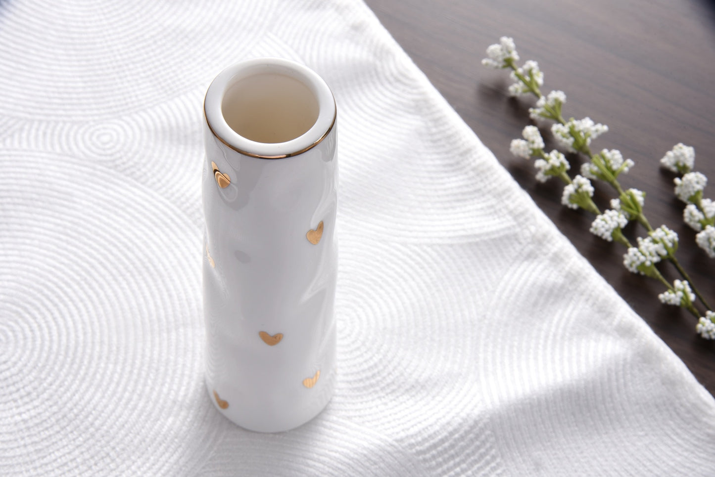 top view of Heart Bud Vase.