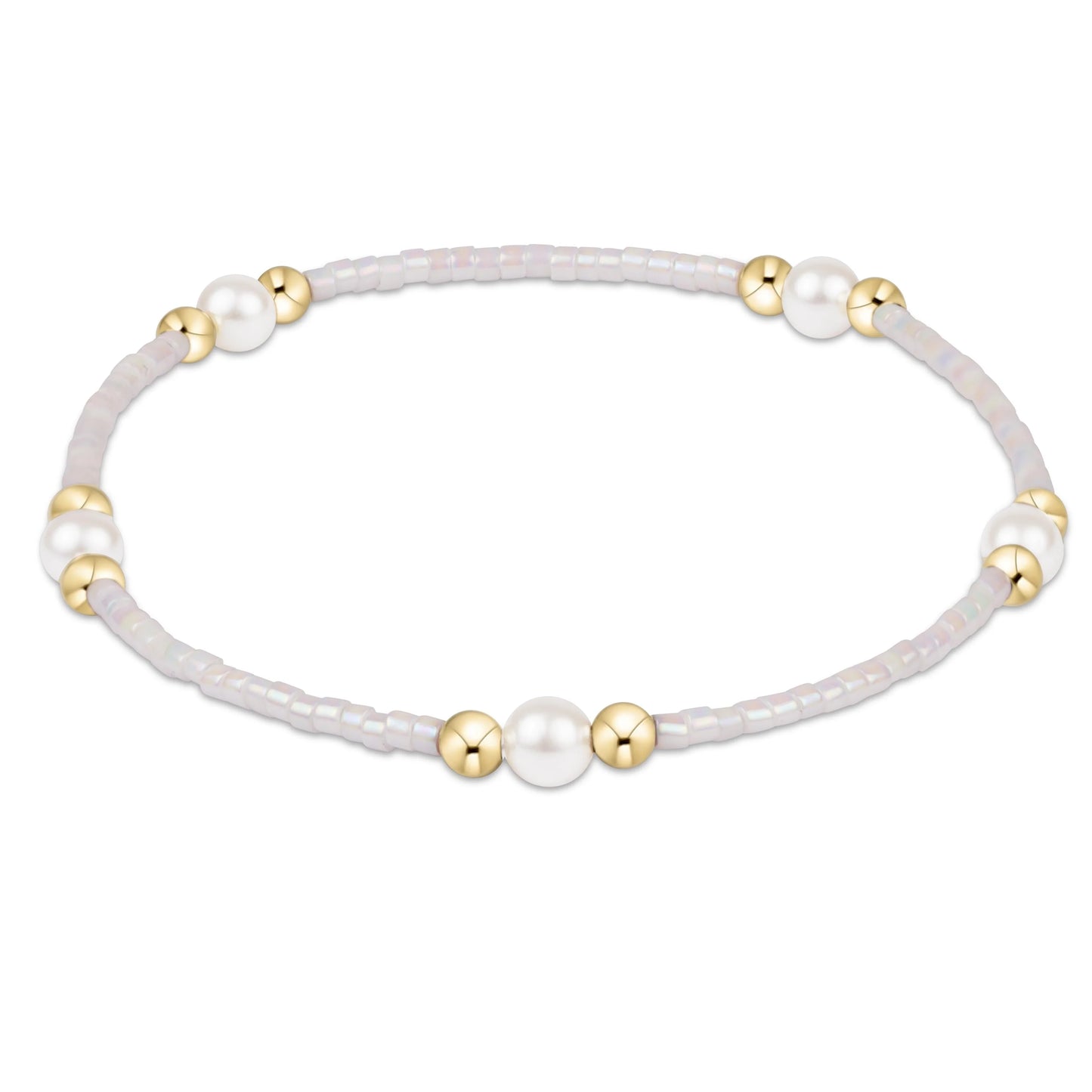 enewton hope purpose pearl bracelet - silky white against a white background