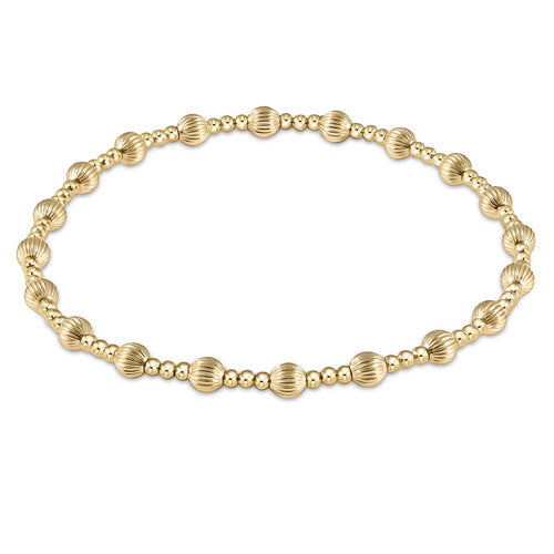 Dignity Sincerity Pattern 4mm Bead Bracelet, Gold