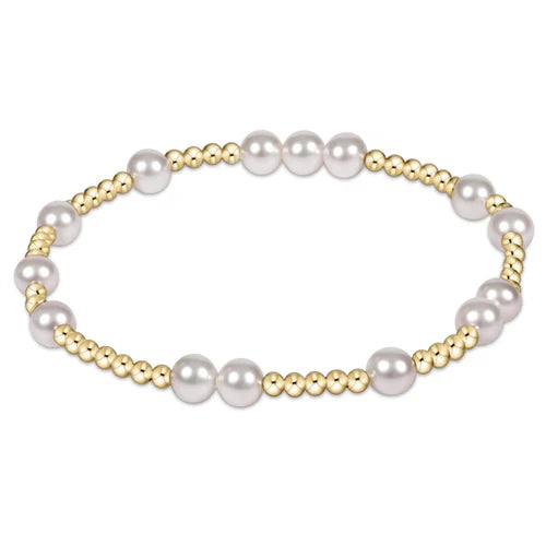 bracelet with gold and pearl beads