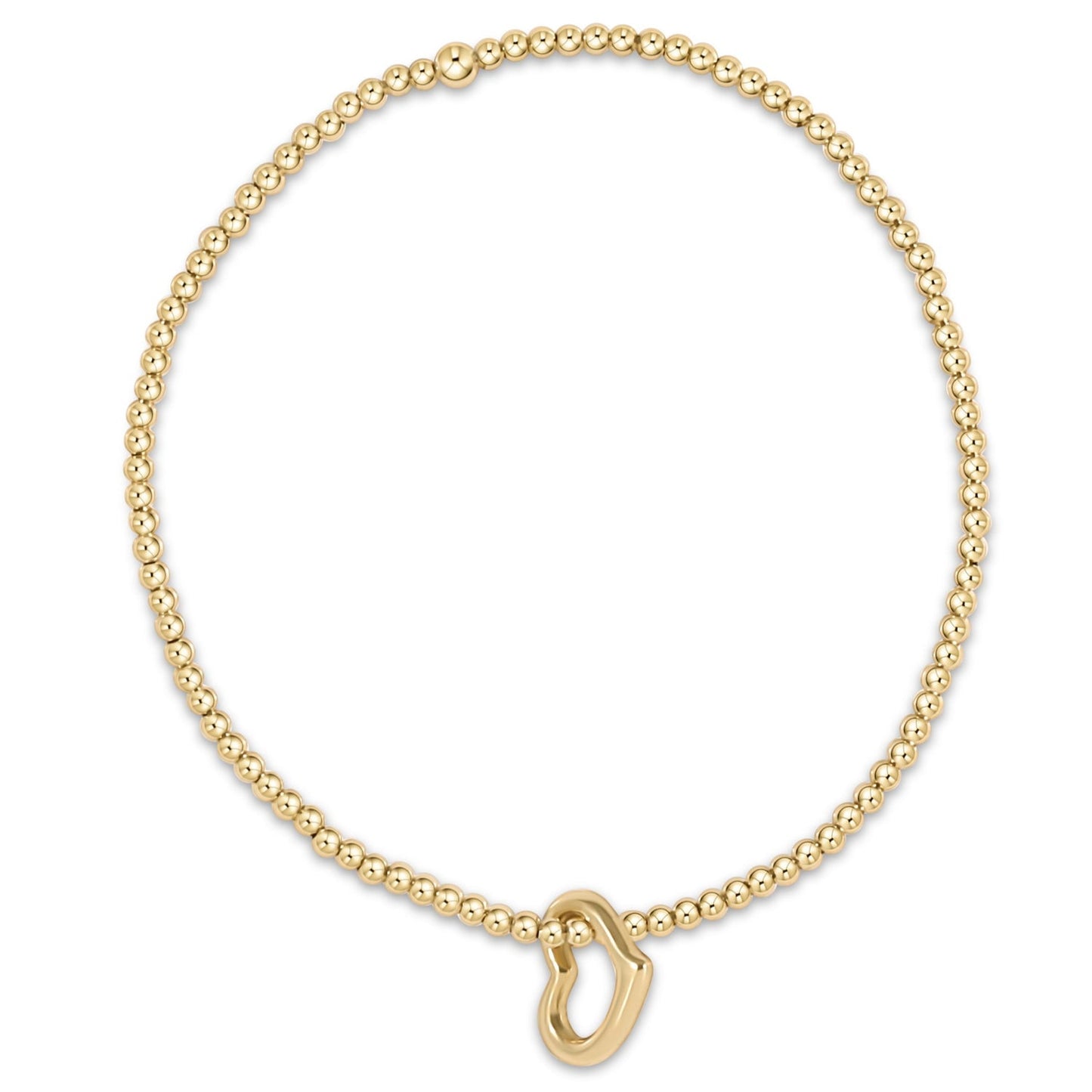 enewton Extends Classic Gold 2.5mm Bead Bracelet, Love Small Gold Charm