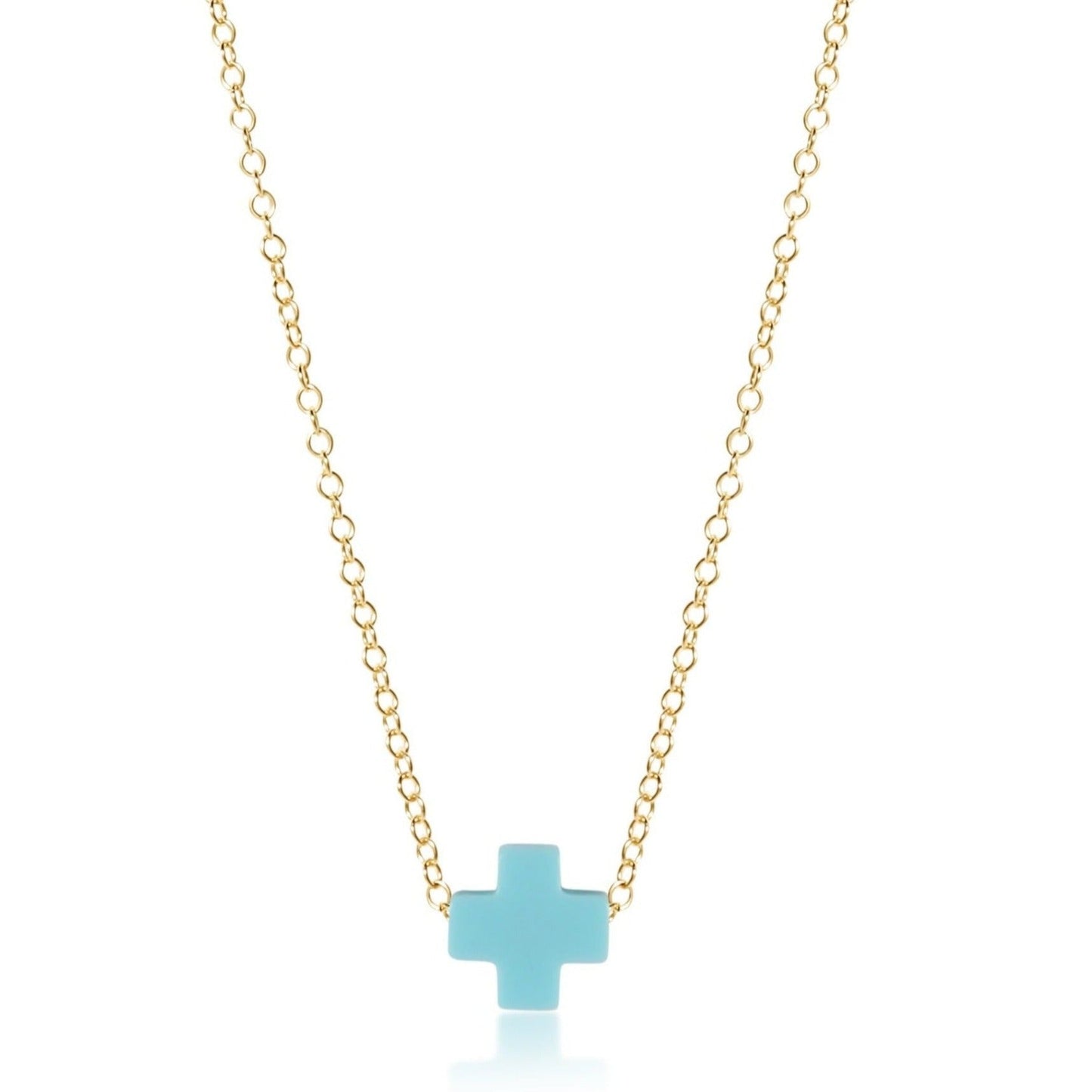 Signature Cross 16" Necklace turquoise
