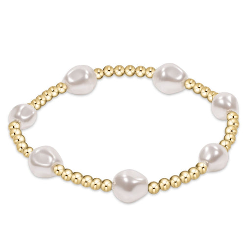 Admire Gold 3mm Bead Bracelet, Pearl