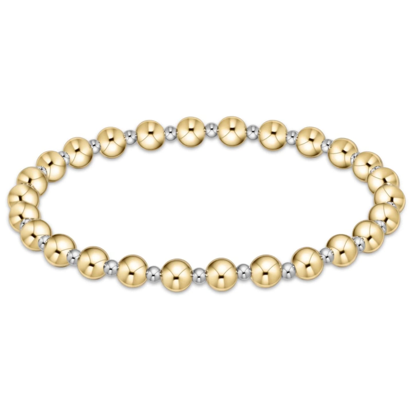 Extends Classic Grateful Pattern 5mm Bead Bracelet, Mixed Metal