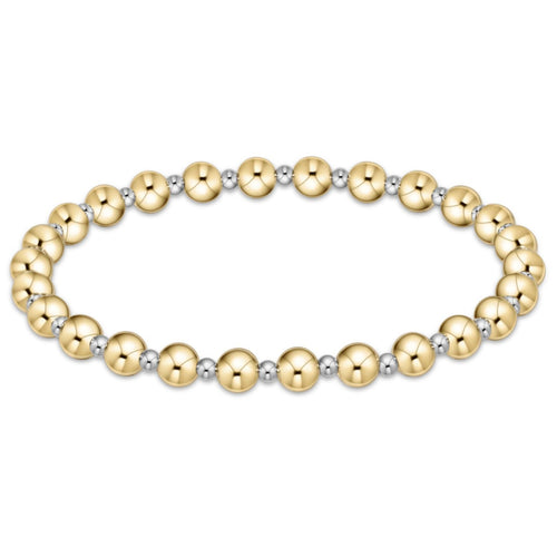 Classic Grateful Pattern 5mm Bead Bracelet, Mixed Metal