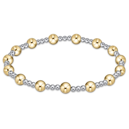 Classic Sincerity Pattern 5mm Bead Bracelet, Mixed Metal