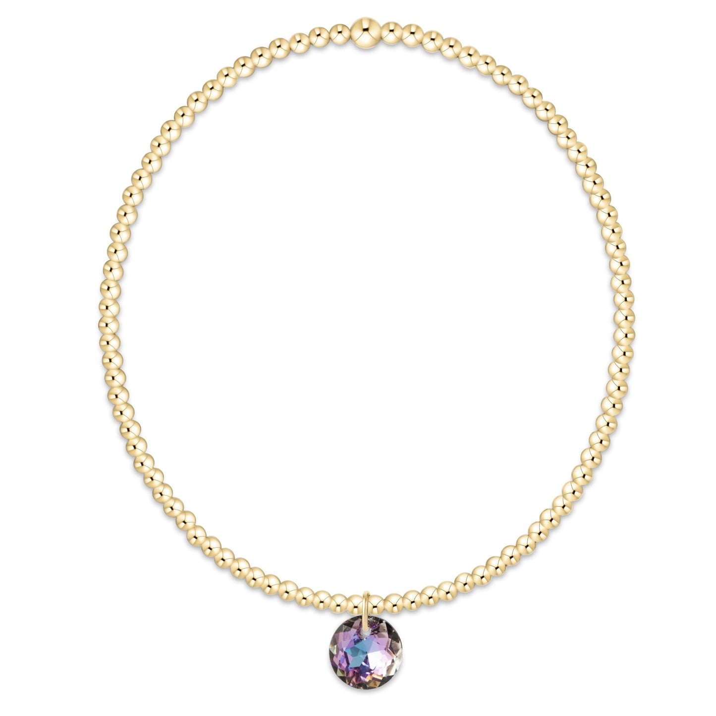 Classic Gold 2mm Bracelet - Reflection Small Charm 6