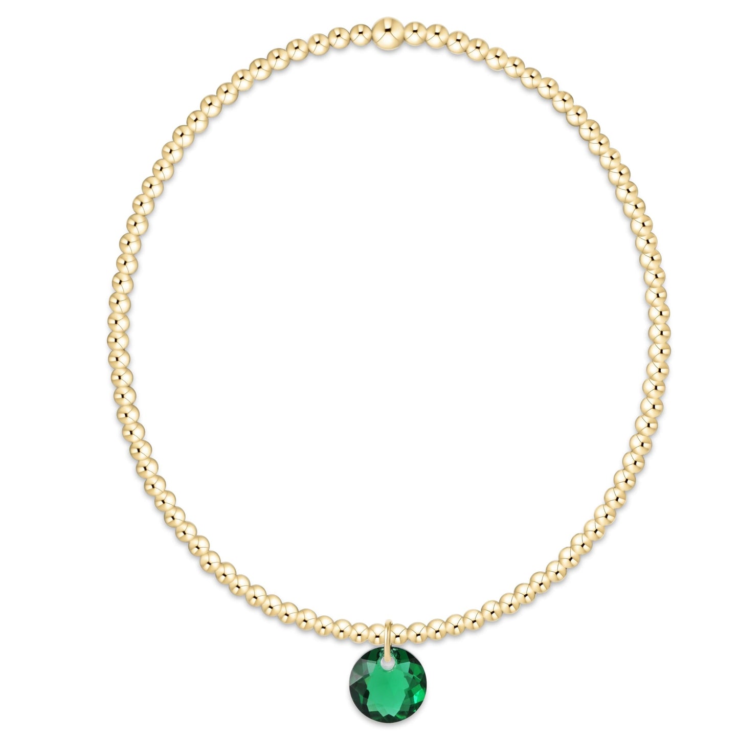 Classic Gold 2mm Bracelet - Reflection Small Charm 5