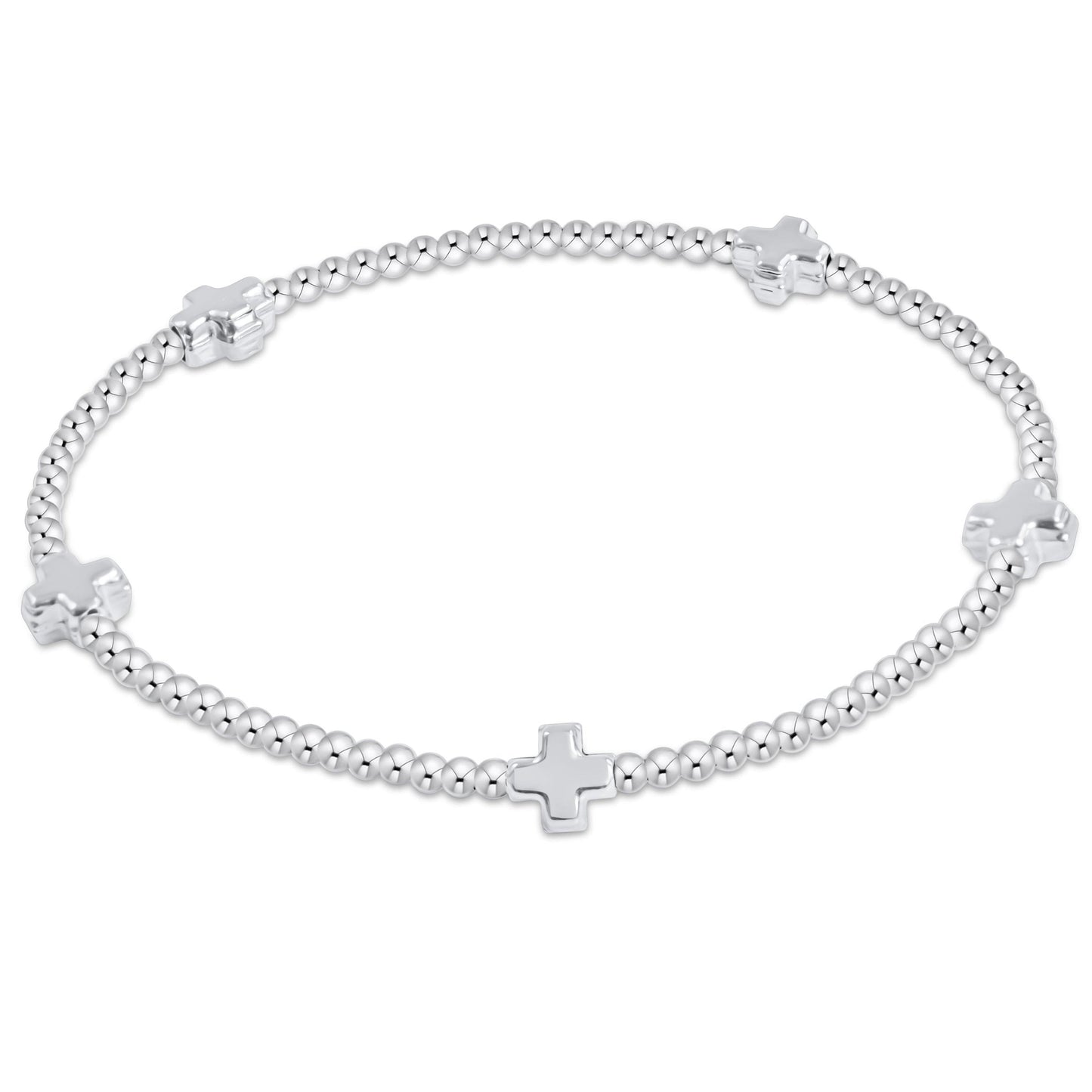 signature cross small 2mm sterling bracelet