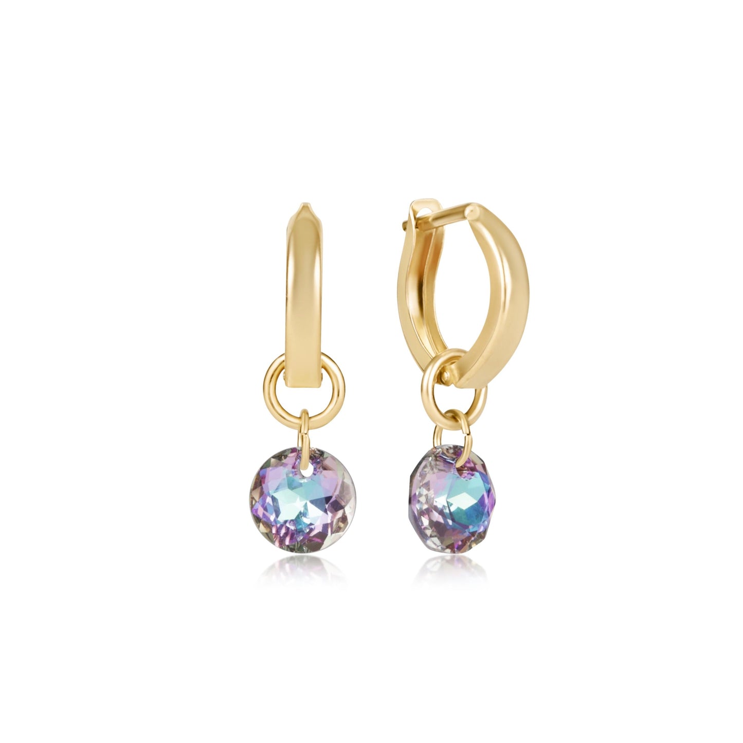 Huggie Gold Hoop - Reflection Small Charm 6