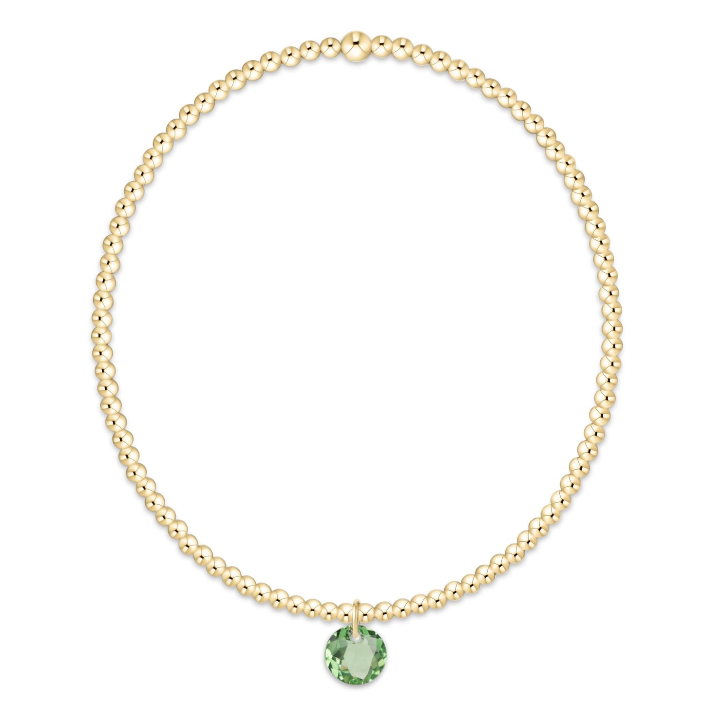 Classic Gold 2mm Bracelet - Reflection Small Charm 8