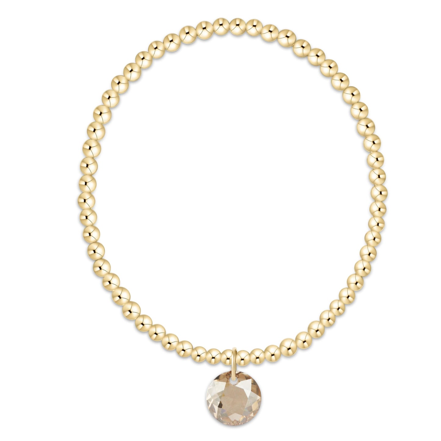 Classic Gold 3mm Bracelet - Reflection Small Charm 11