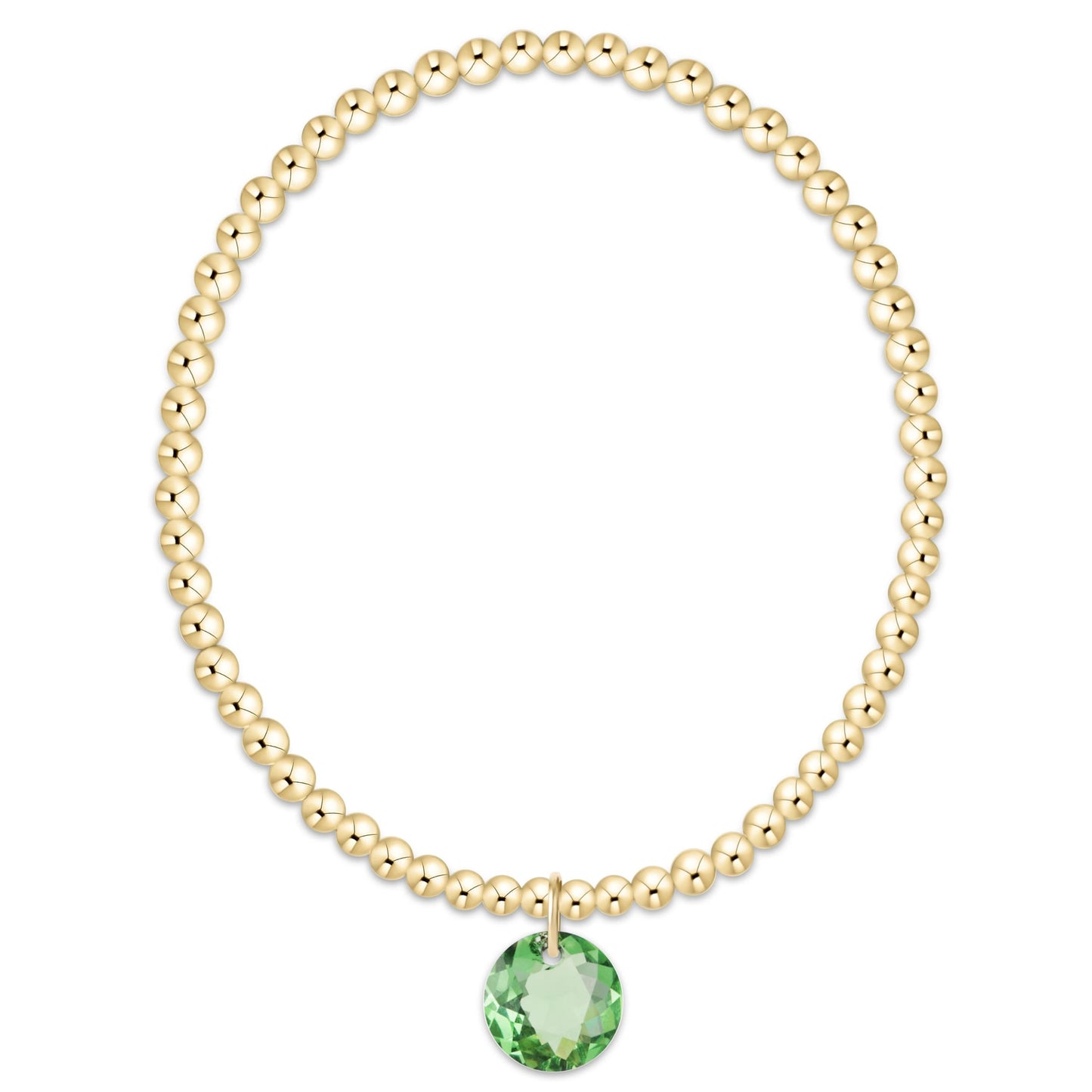 Classic Gold 3mm Bracelet - Reflection Small Charm 8