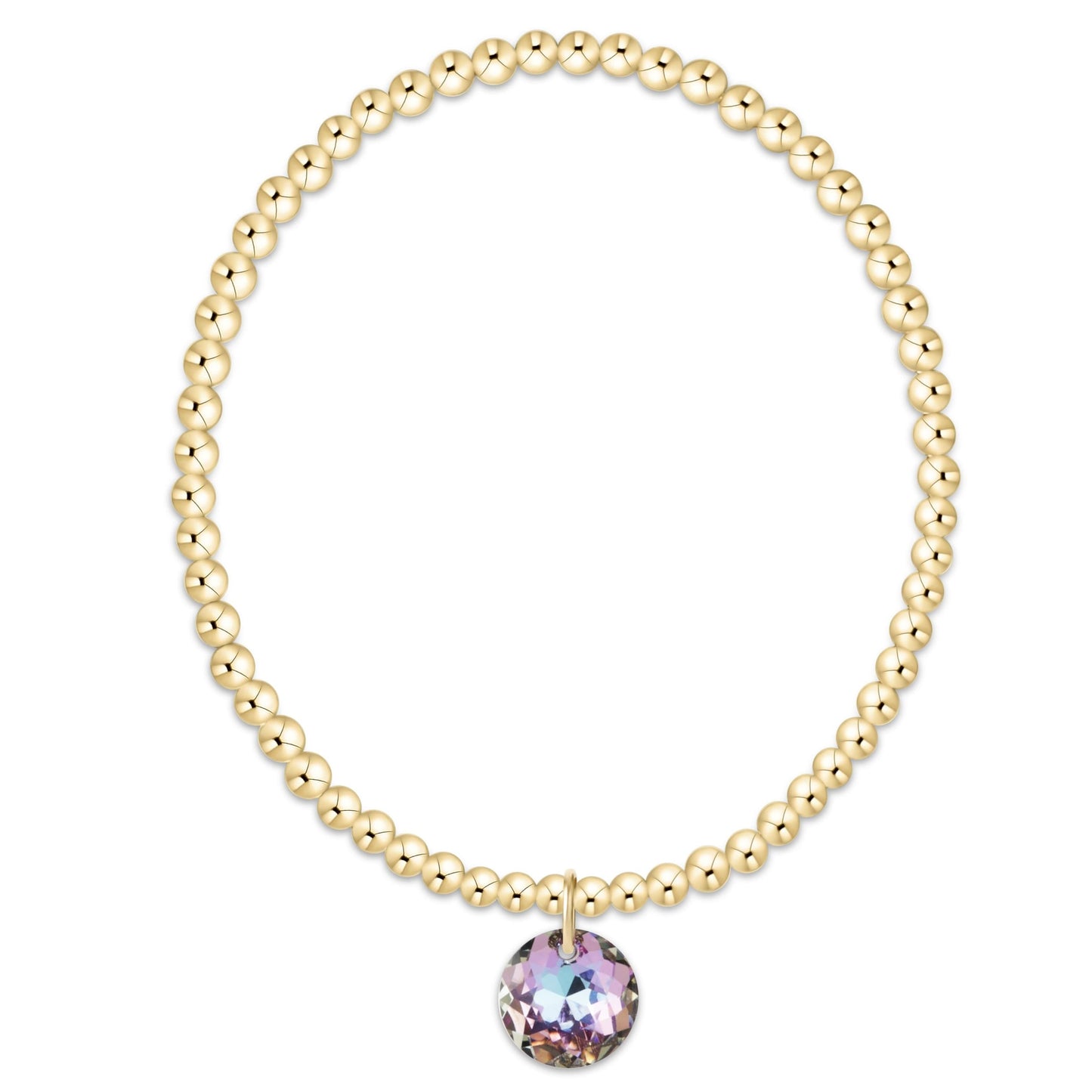 Classic Gold 3mm Bracelet - Reflection Small Charm 6