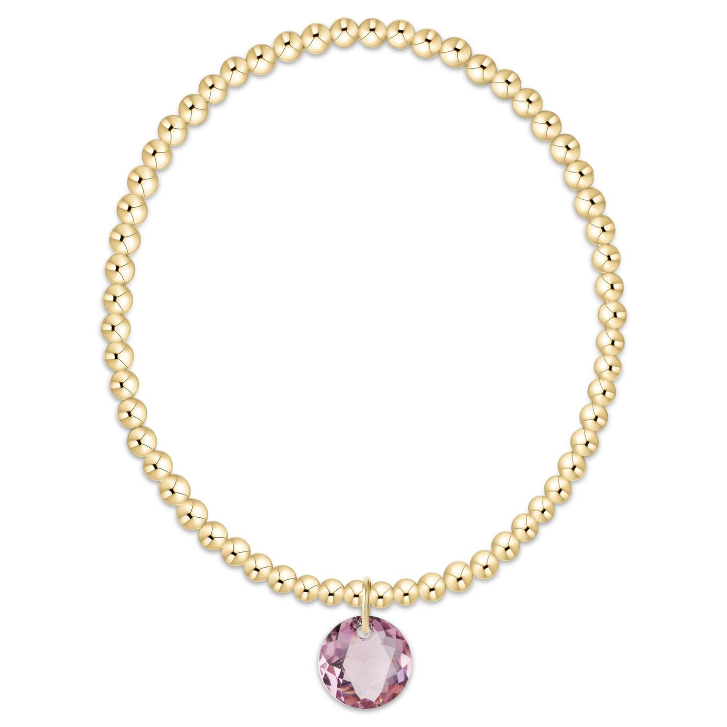 Classic Gold 3mm Bracelet - Reflection Small Charm 2