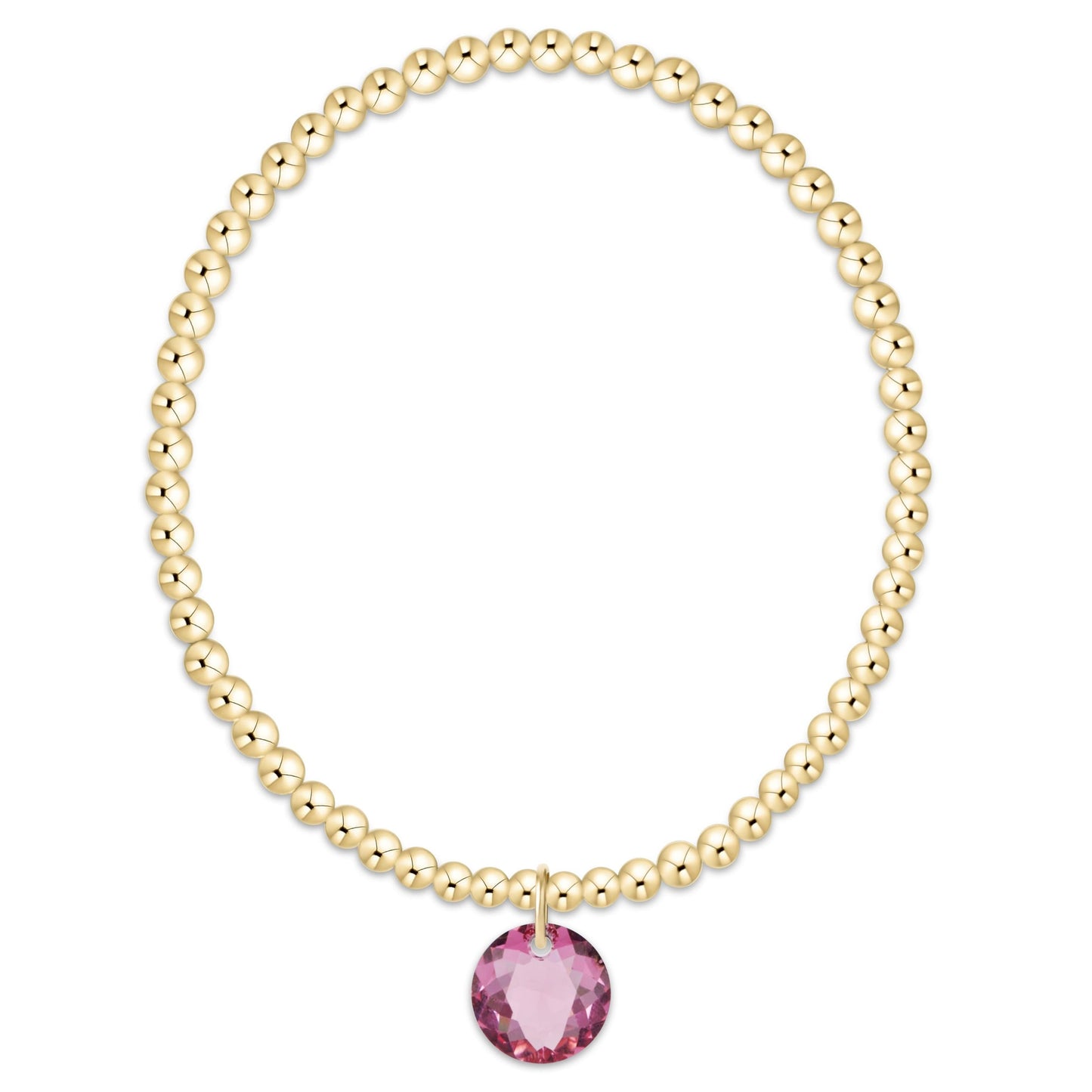 Classic Gold 3mm Bracelet - Reflection Small Charm 10