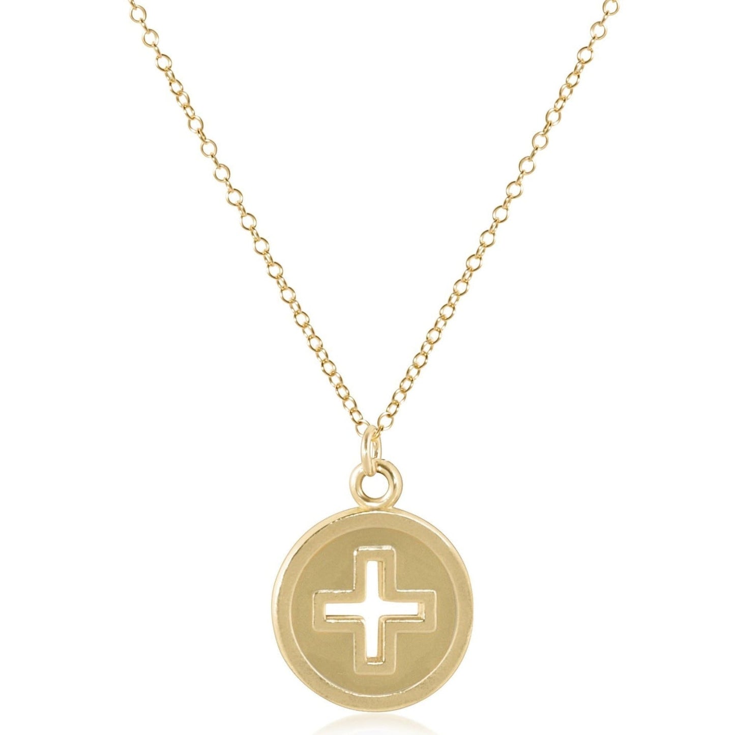 enewton - 16" Necklace Gold, Signature Cross Gold Disc