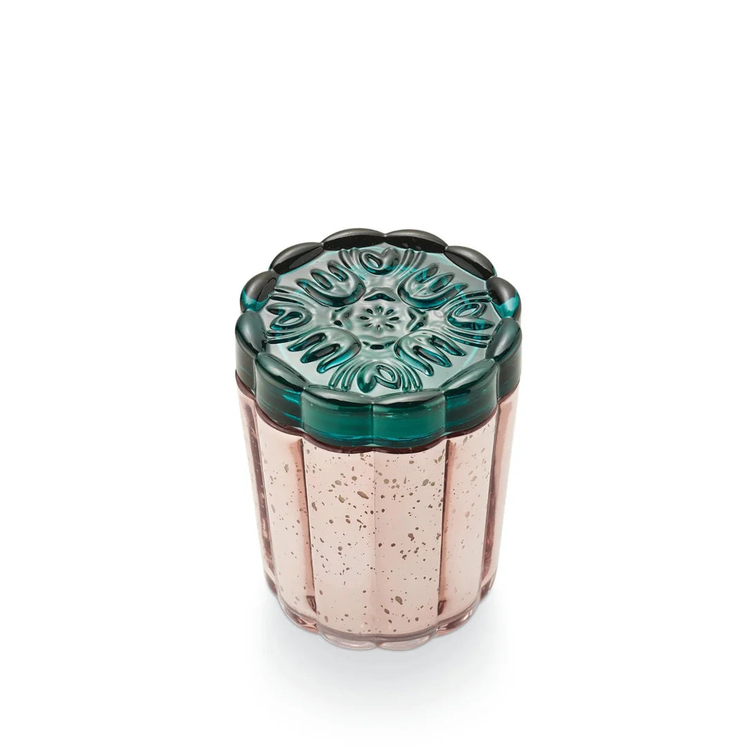 top view of Coconut Milk Mango Flourish Glass Candle