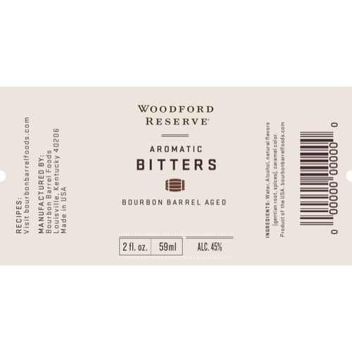 label for Woodford Aged Aromatic Bitters