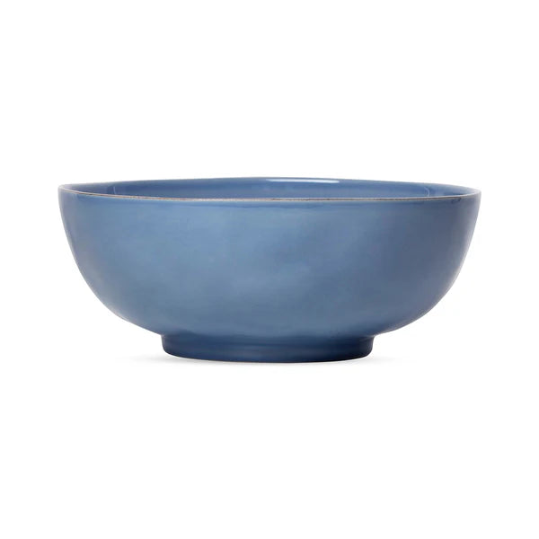 juliska puro chambray blue serving bowl on a white background