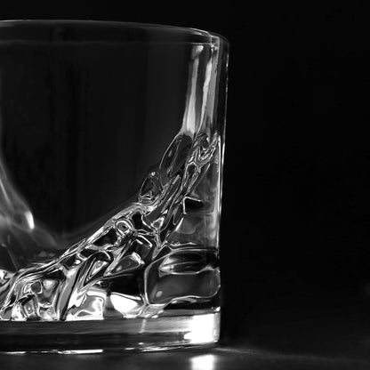 close-up of Grand Canyon Crystal Whiskey Glass on a white background.
