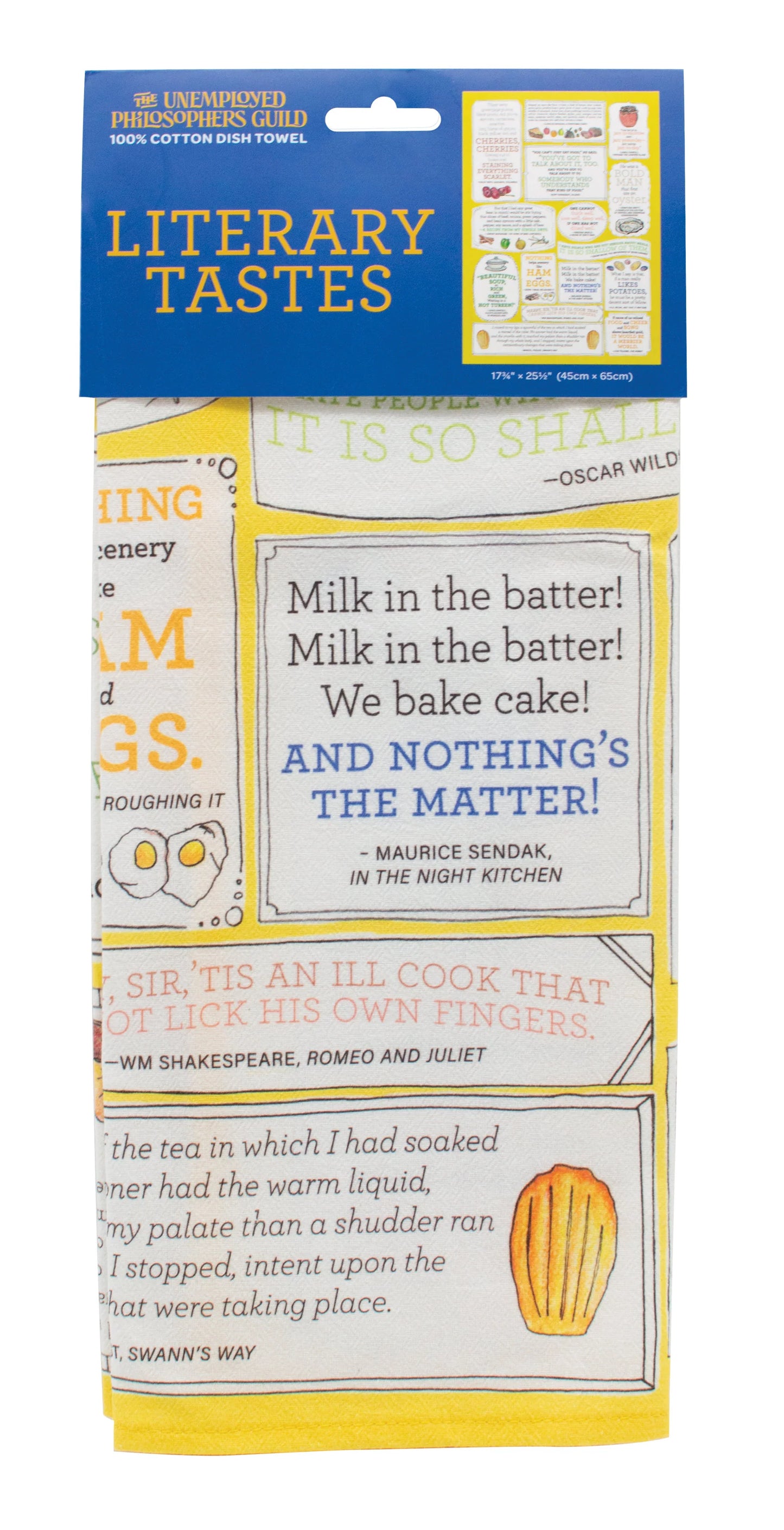 Literary Tastes Dish Towel in its packaging