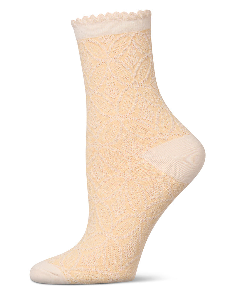 Yellow Dimensional Busrt Ankle Sock
