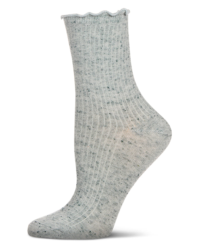 glacier blue lettuce edge sock