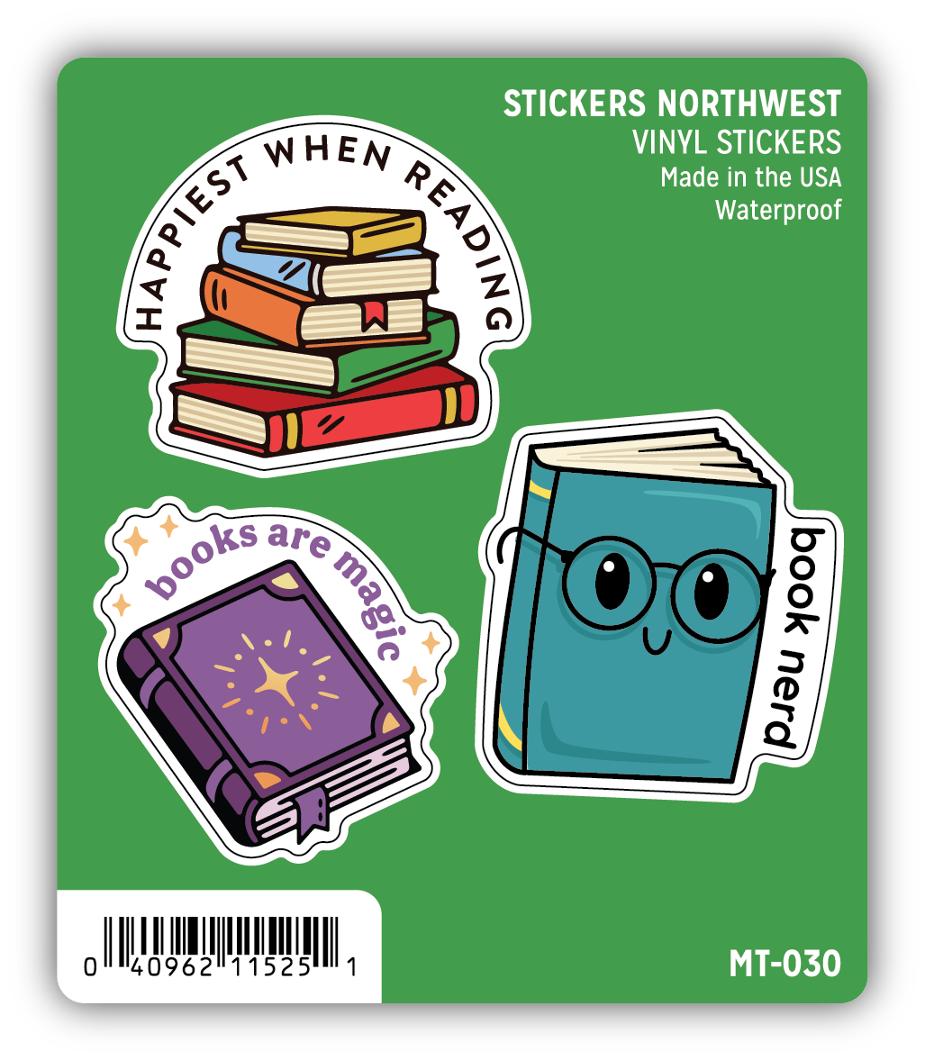 book trio sticker sheet