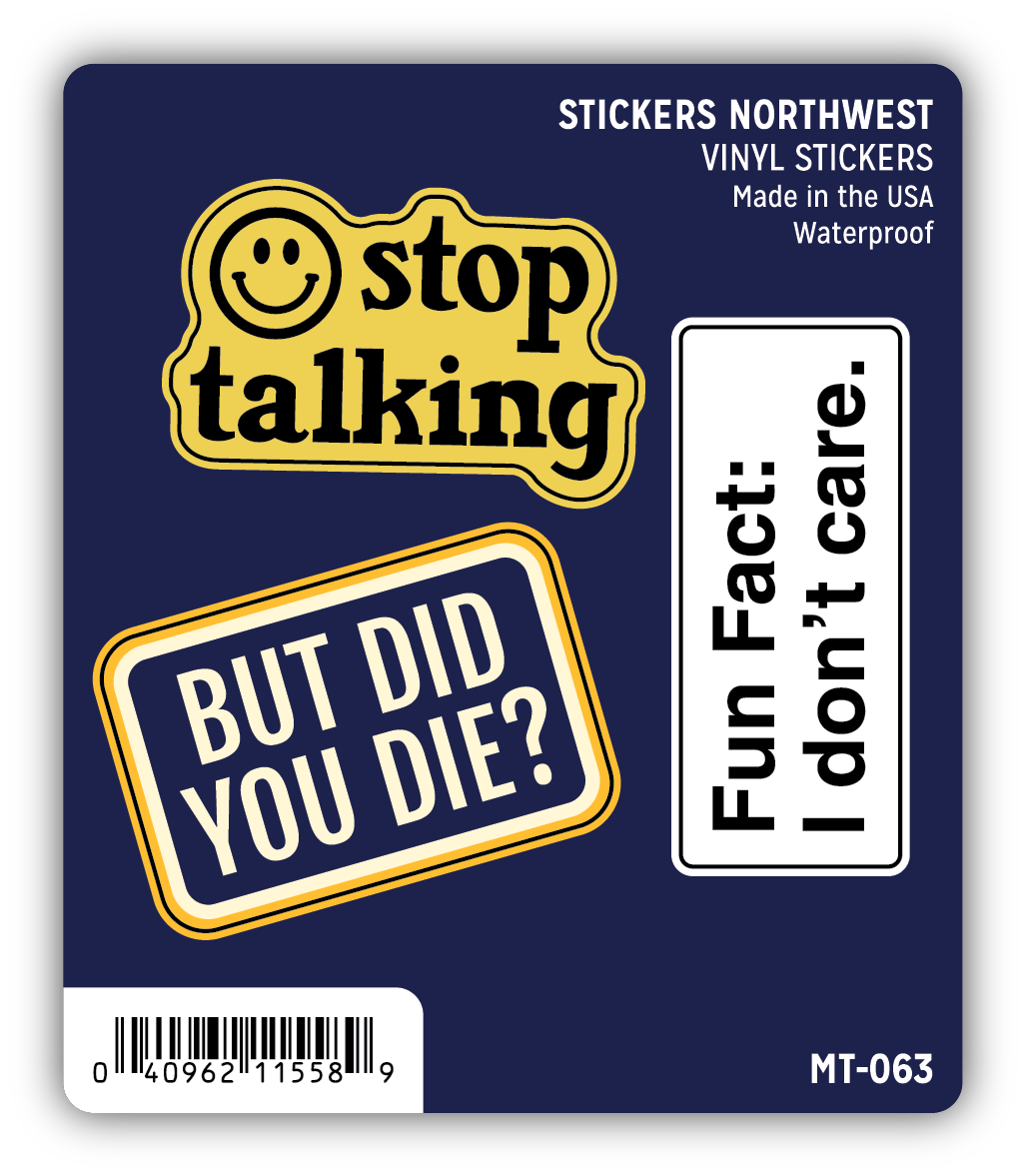 snarky saying sticker sheet