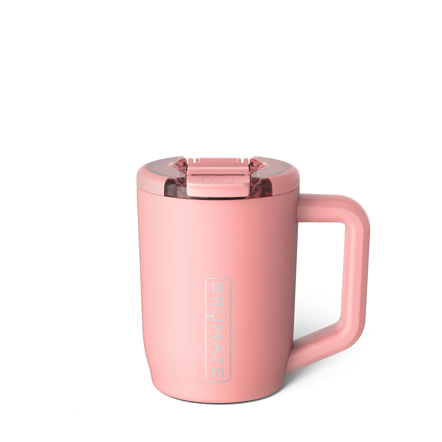 pale Pink insolated travel mug with a lid on a white background