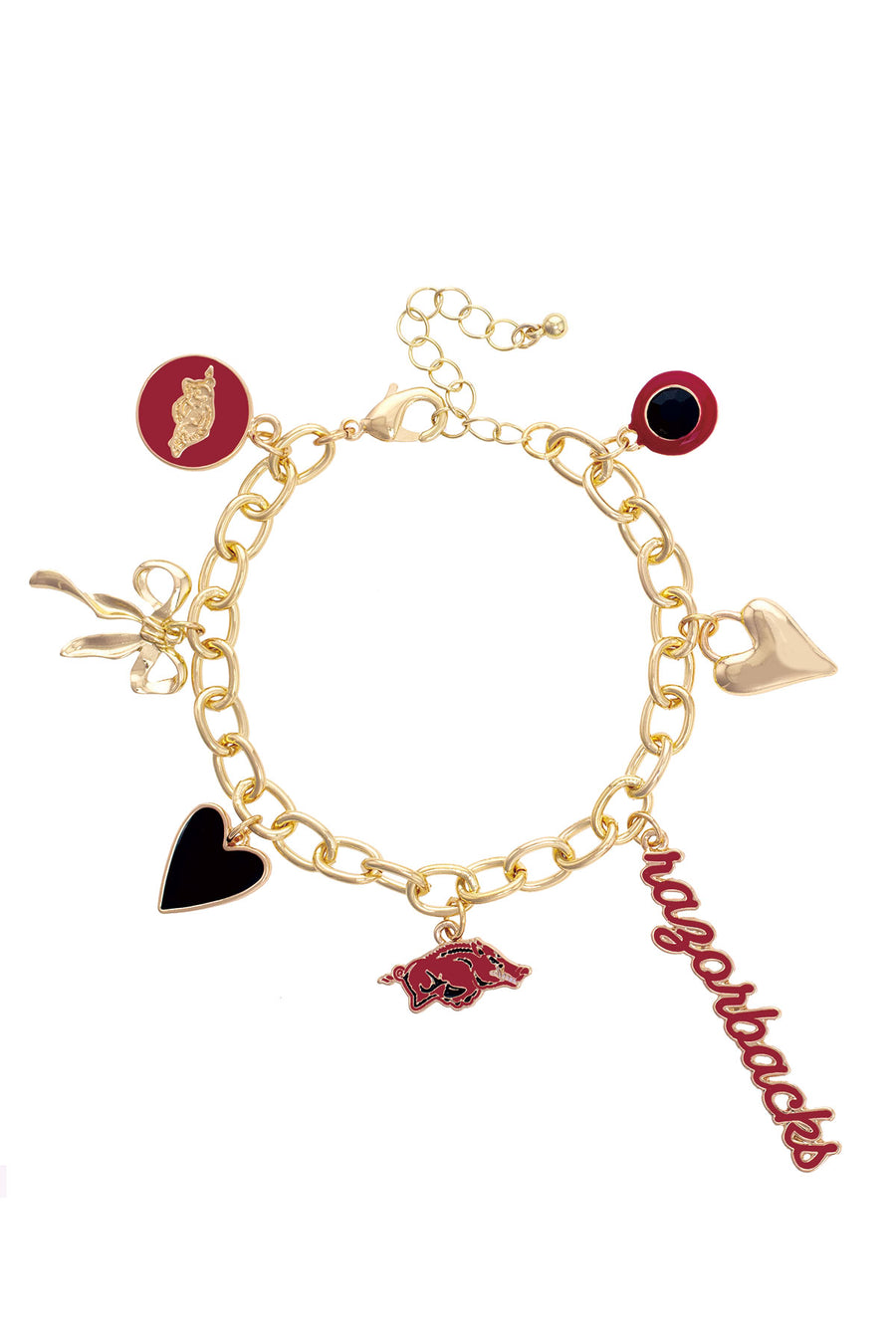 Arkansas Razorbacks Enamel Icons Charm Bracelet