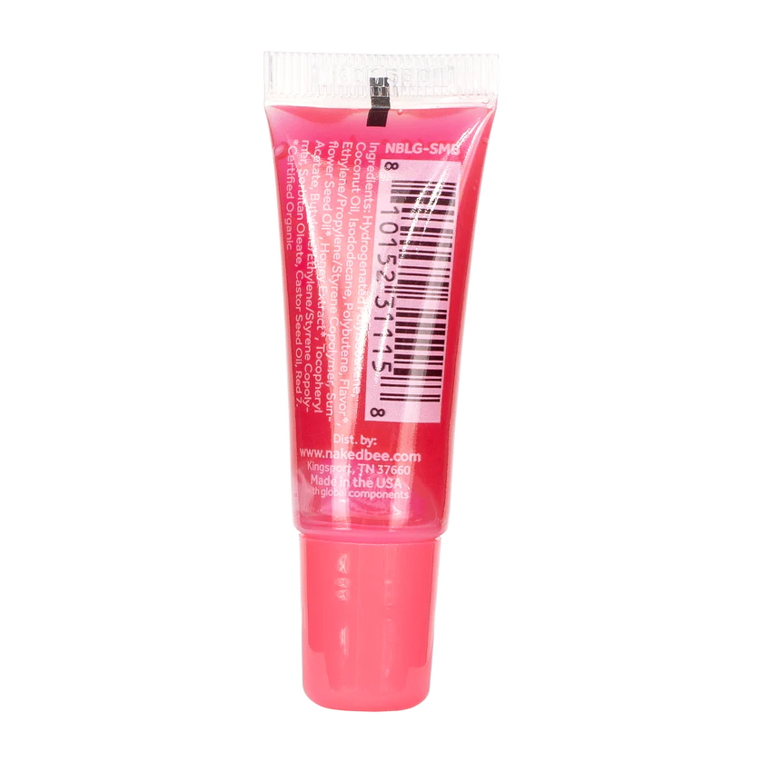 back view of tube of Strawberry Lip gloss