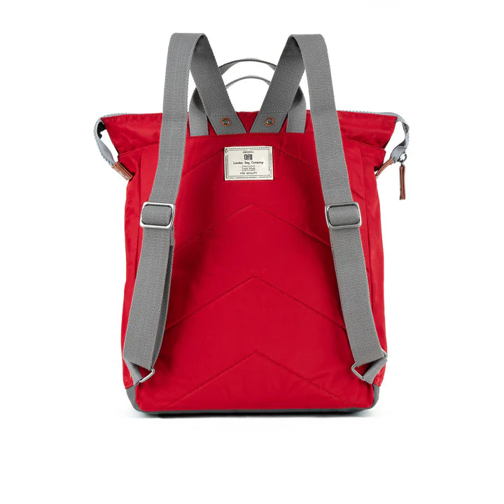 back view of Cranberry Recycled Nylon backpack