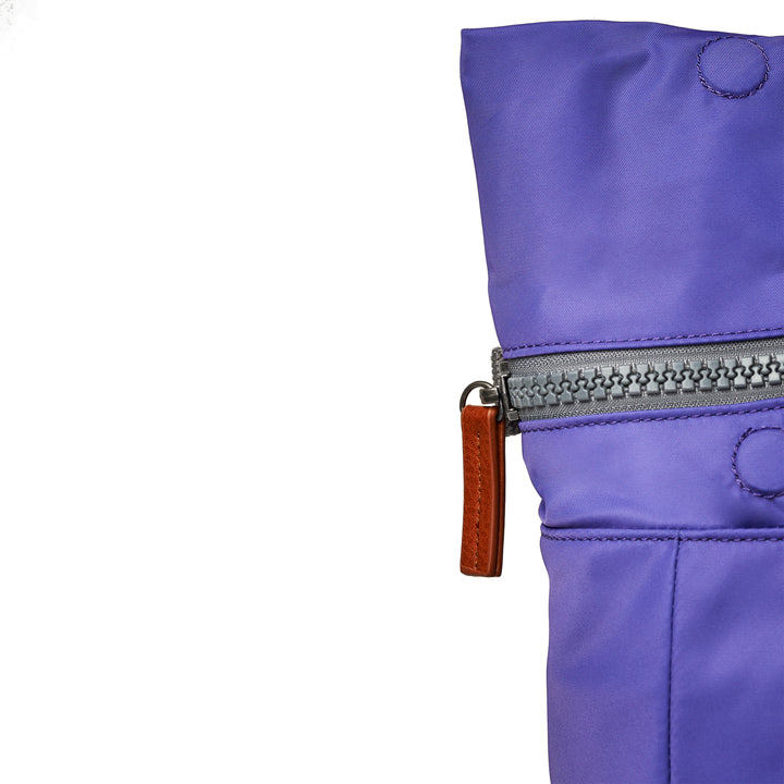 close-up of top zipper pull.