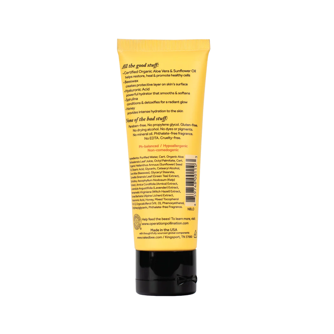 back view of tube of Orange Blossom Honey Hand & Body Lotion.