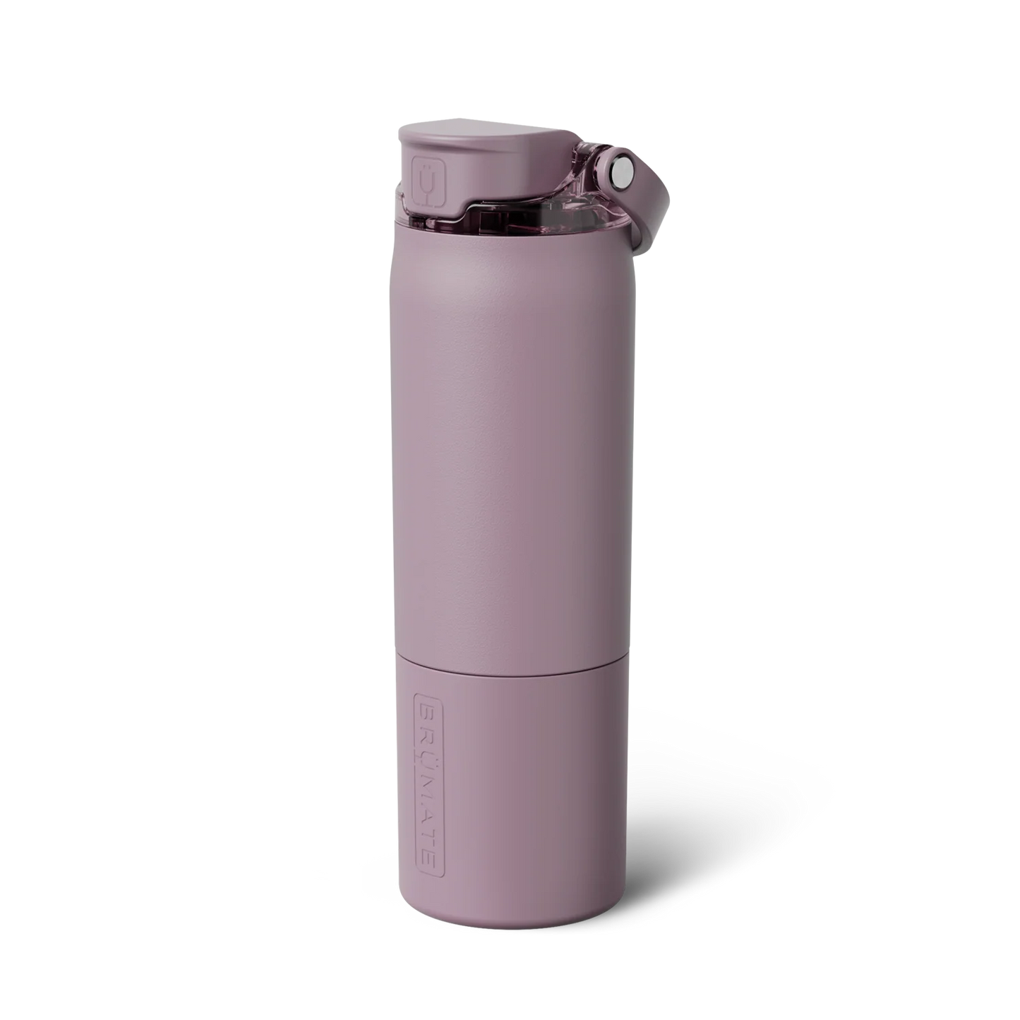 slate lavender insulated water bottle with a cap shown on a white background