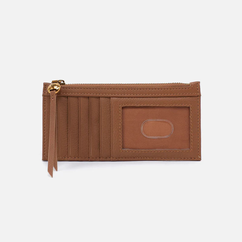 ID card side view of the timber brown carte card wallet