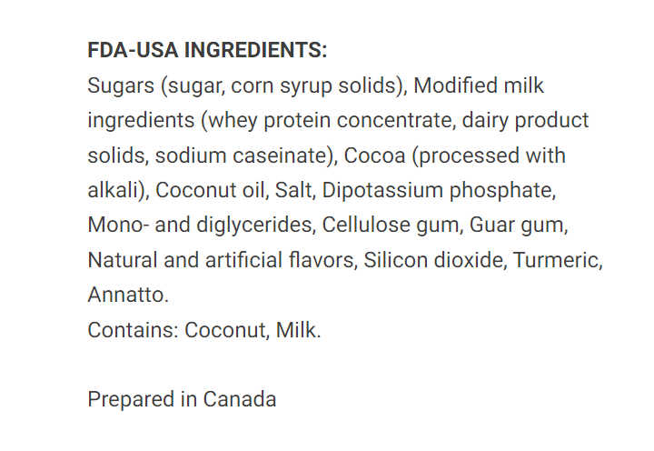 Ingredient list. Please call 501-327-2182 for more information.