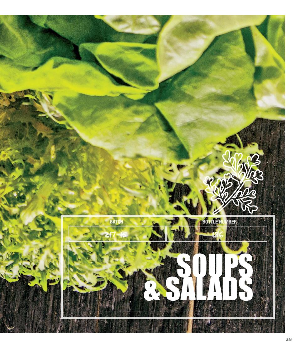 title page of soups and salads chapter of eat your bourbon cookbook.
