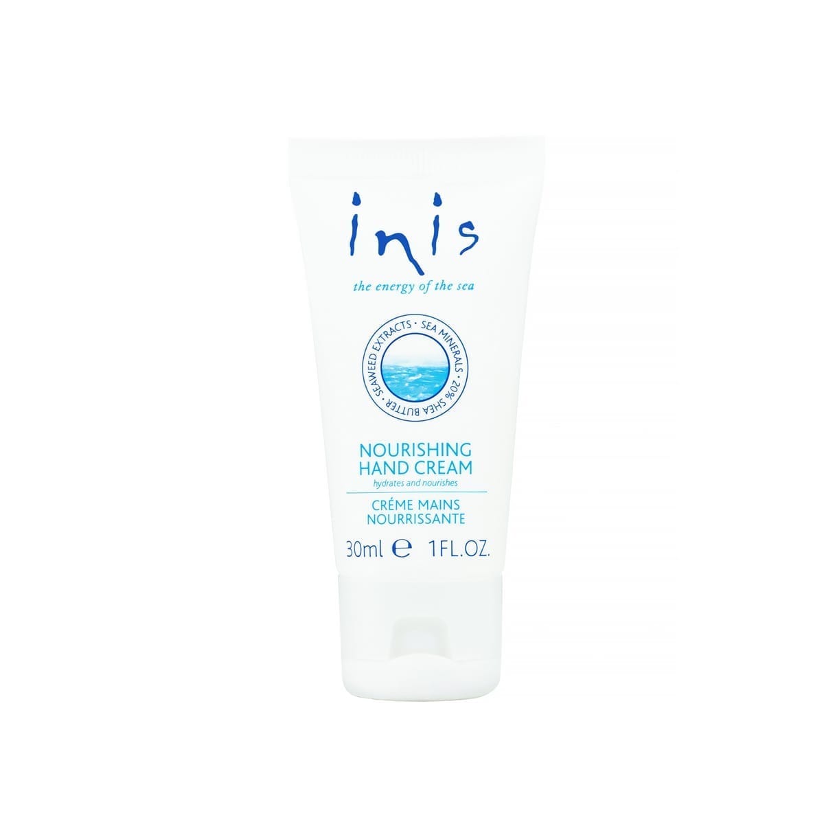 travel size tube of inis hand cream.