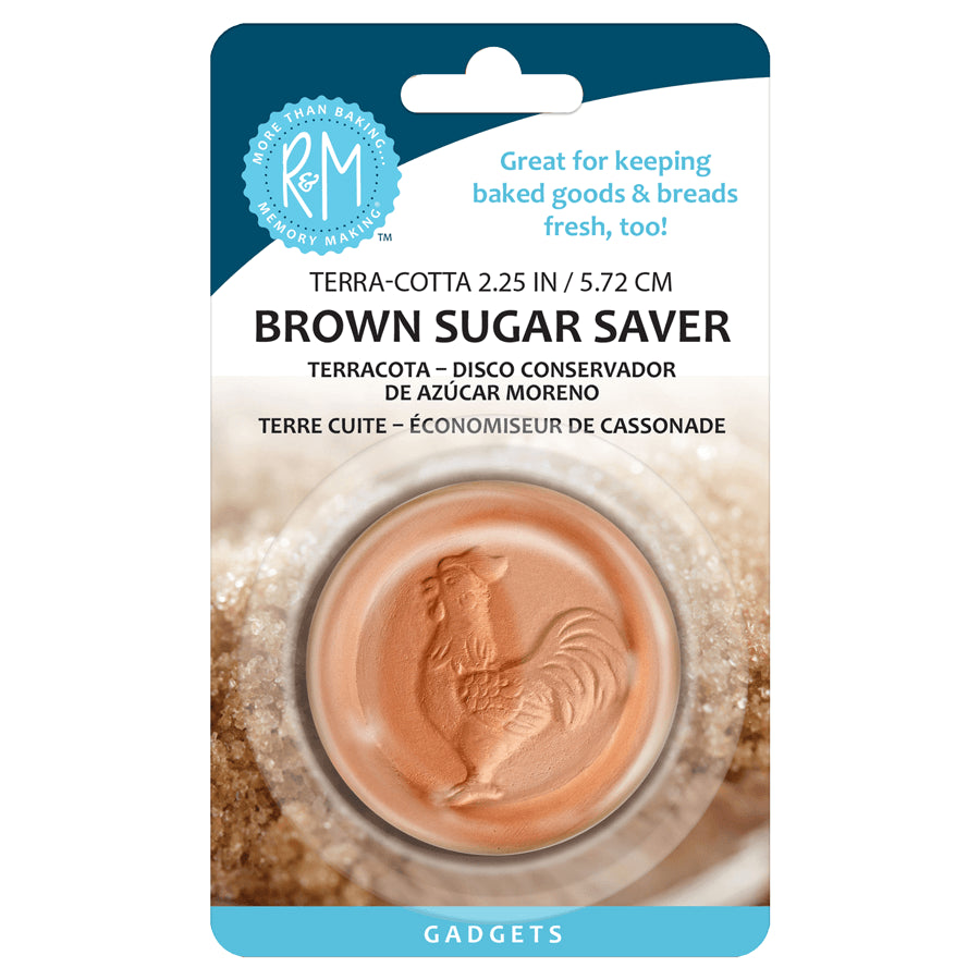 Brown sugar saver with rooster design in packaging